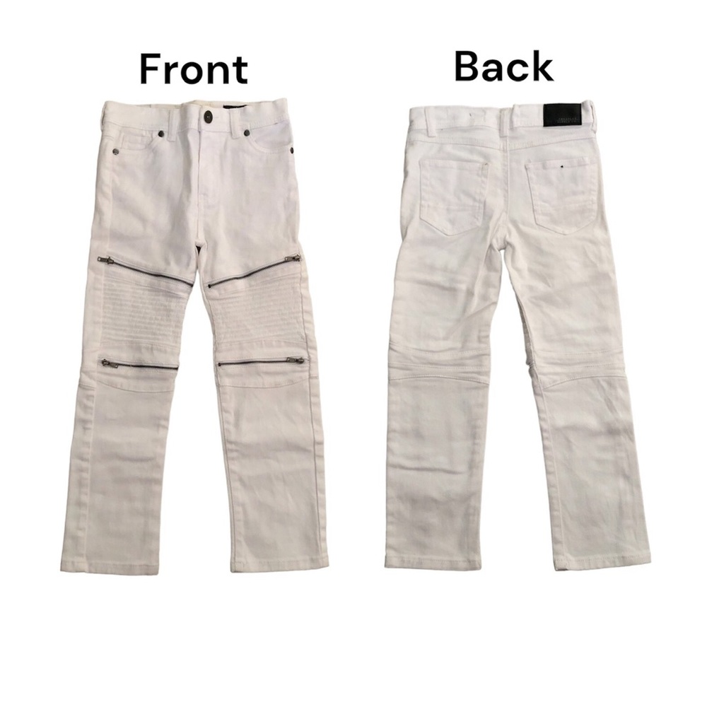 Trestles Supply CO. Moto Jeans Boys Size 7 White Stretch Fit